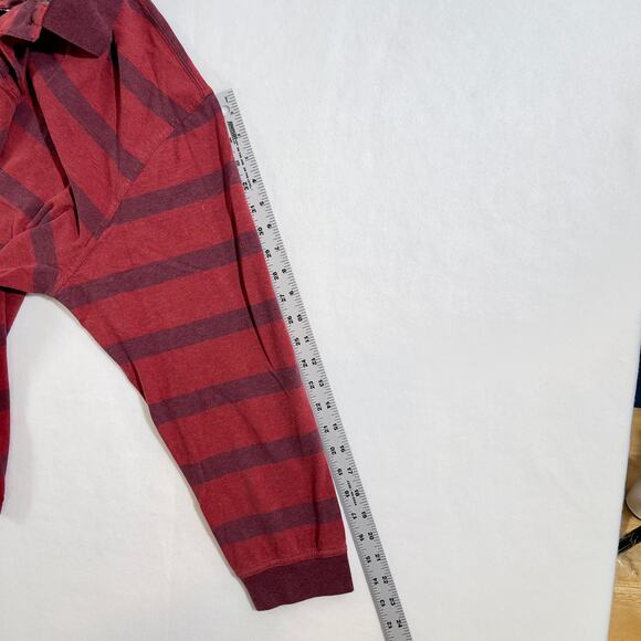 Polo St. John's Bay Men's XL Sueded Jersey Striped 2- Button Henley Long Sleeve - Picture 8 of 10